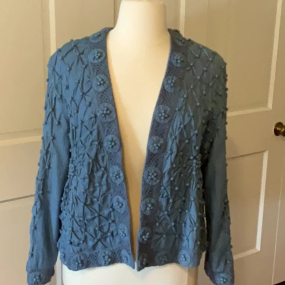 🦋 So Adorable NWOT Drapers and Damon‘s open front jacket w/3D accents 🦋 - Picture 1 of 11